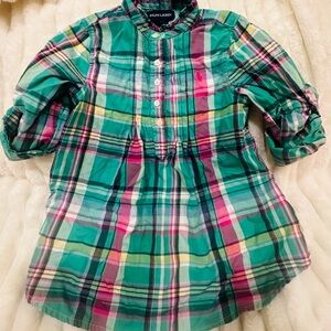 Ralph Lauren Kids Green Plaid Shirt